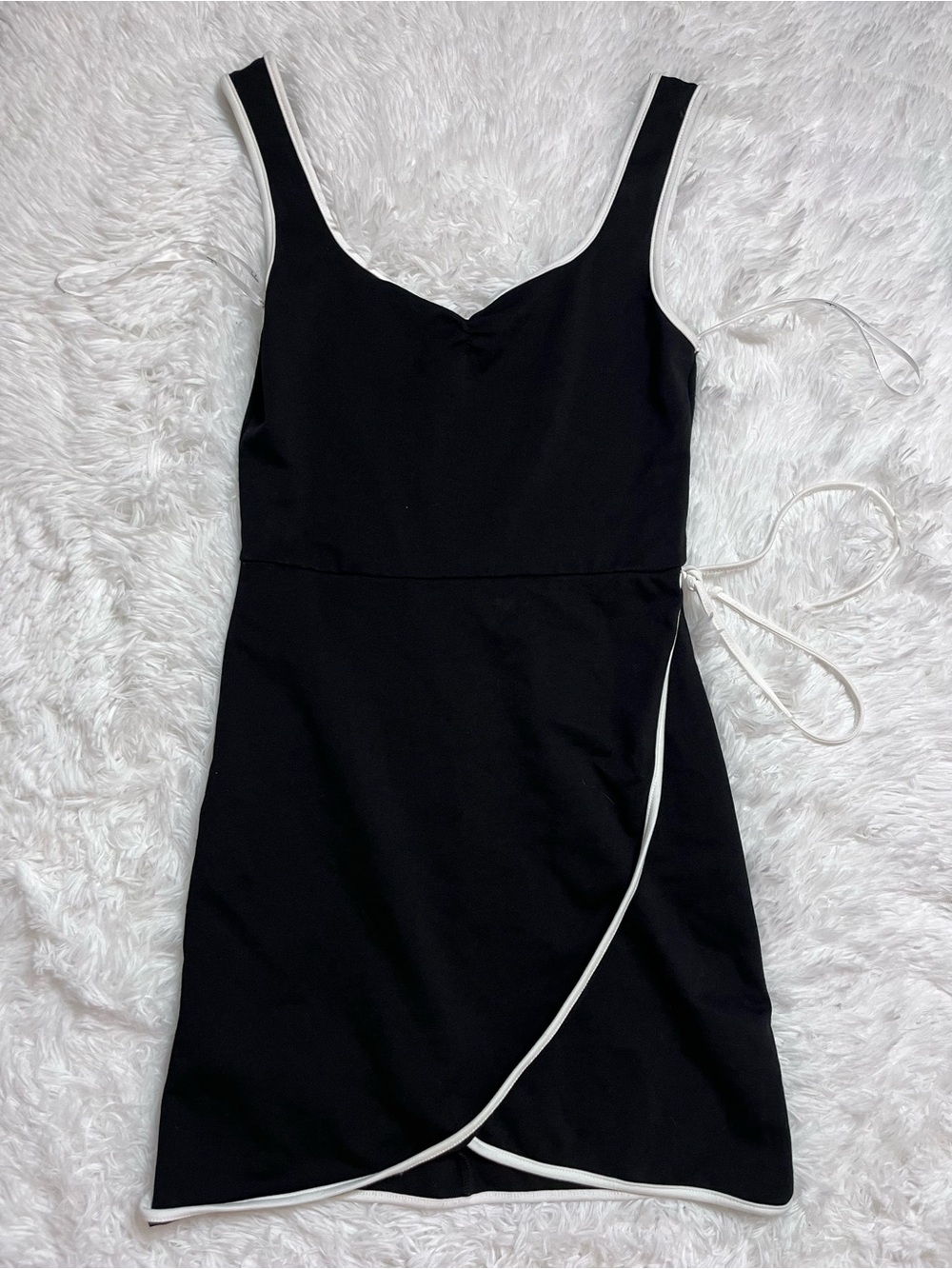 Lulu's Black Mini Dress with White Trim